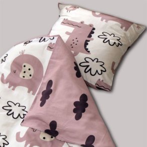 Junior sngklder - sovande elefant dammig lila